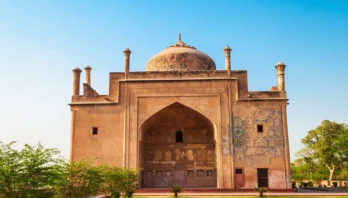 A beautiful view of the Chini Ka Rauza in Agra, Uttar Pradesh