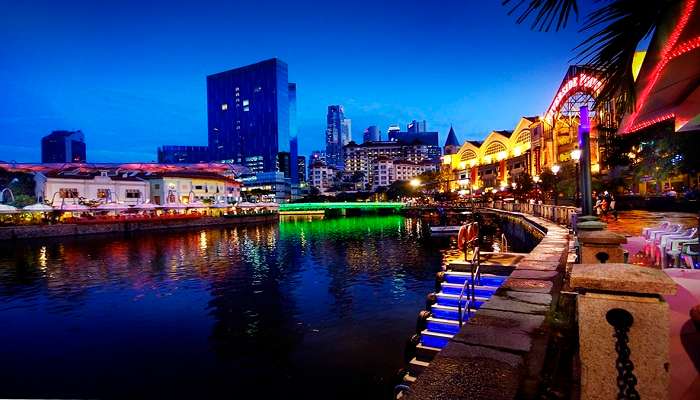 La vue magnifique de Clarke Quay