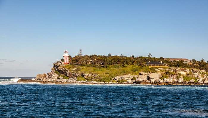 Hornby lighthouse at Sydney Harbour National Park near Port Jackson Bay Australia
