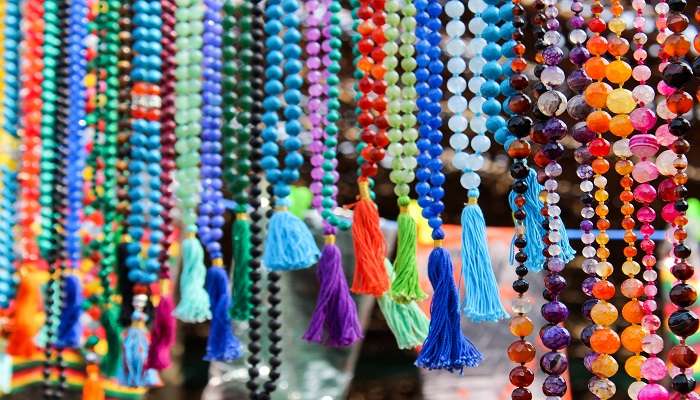 Colourful malas are popular in Badrinath market and can be found anywhere