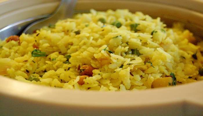 Poha is one of the local food offred at the Harsiddhi Mata Temple In Unjjain