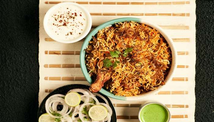  Dishes such as chicken biryani are served at the Delhi Darbar Restaurant, one of the top restaurants in Anantnag