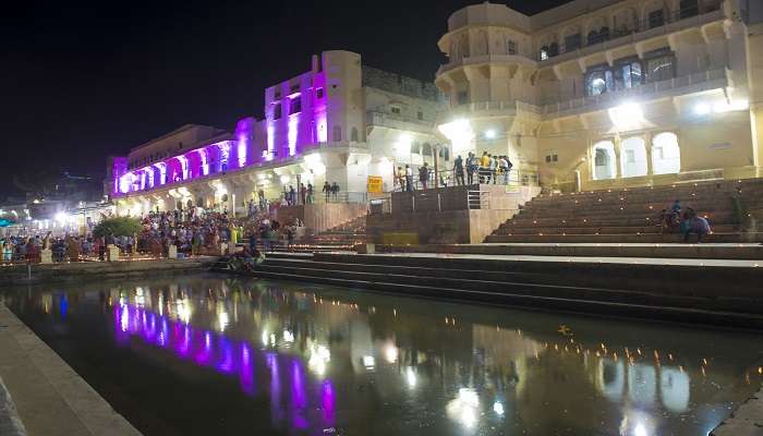 A beautiful night view of the ghat.