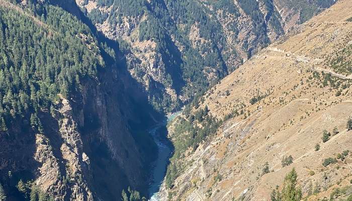 An overhead view of Pangi Valley