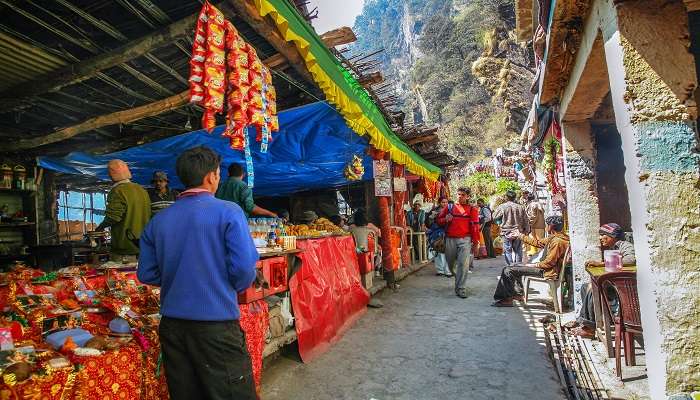 An aerial view of the town, among the places to visit in Yamunotri.