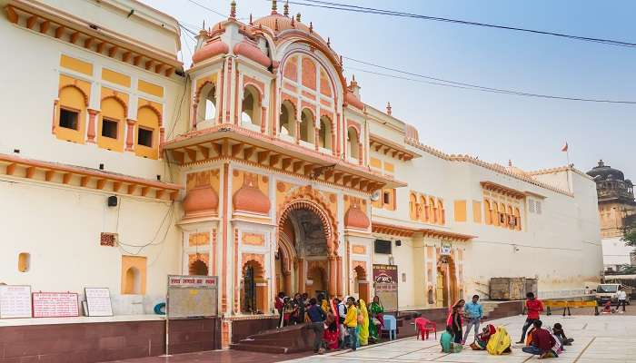 The Shri ram raja mandir is a grand structure dedicated to Lord Ram.