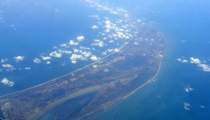  An aerial view of Mannar Island