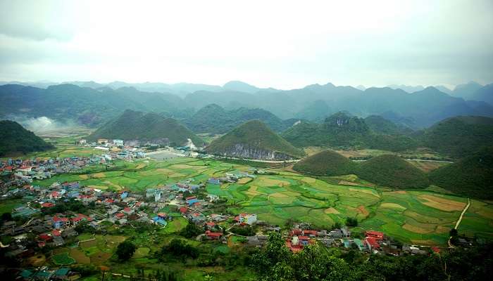Local villages of Pu Luong surrounded by the lush greenery.