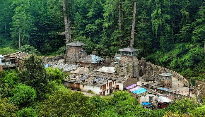 An Aerial View of the Jageshwar Temple near Hotels In Jageshwar