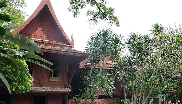 Interior of Jim Thompson House Museum, including the architectural beauty amid and cultural icons of Bangkok, Thailand.