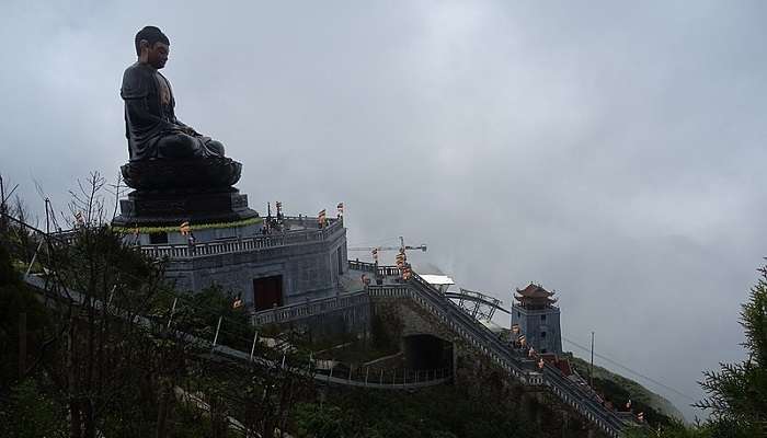 Colossal statue of Amitabha Buddha on Fansipan.