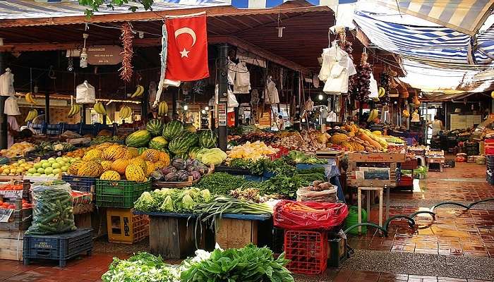 Shops at Fethiye Bazaar, one of the must-visit places to visit in Fethiye for shopping lovers