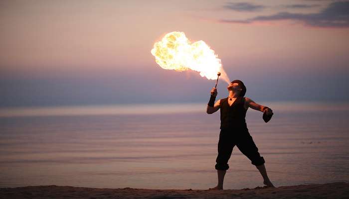 Sega dance and Fire dance events are organised at Pereybere Beach