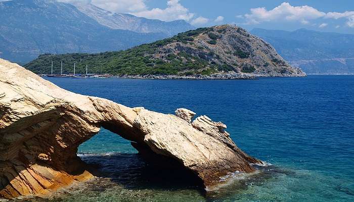 The site of the breathtaking Gemiler Island, one of the best places to visit in Fethiye Turkey.