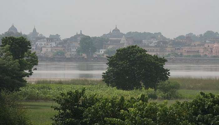 View of the city of Ayodhya near Rajghat Park