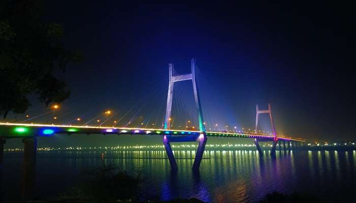 Architecture of yamuna bridge at prayagraj.