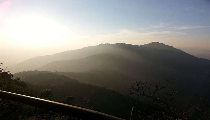 A scenic sunset at Clouds end in Mussoorie