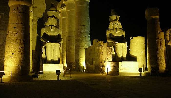 Statues at the entrance of the beautiful Egypt Luxor Temple