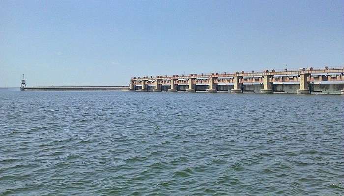 The reservoir of Nizam Sagar Dam" during monsoon