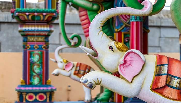 Colourful Elephant Idol At Sockalingum Meenatchee Ammen Kovil Temple