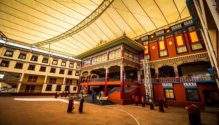 View of Sherabling Monastery from the inside in a good ambience