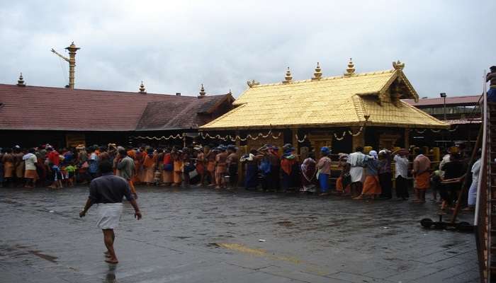 People gather at the temple to seek blessings. 