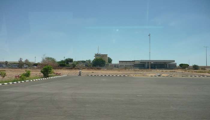 A picture of Abu Simbel Airport, you can directly take a flight from Aswan