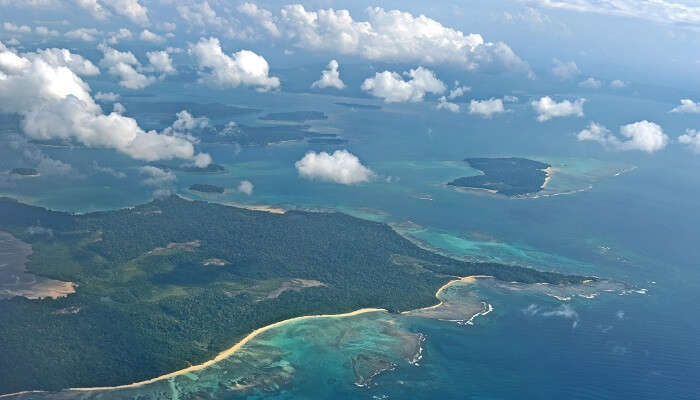 Aerial shot of the stunning Andaman Islands