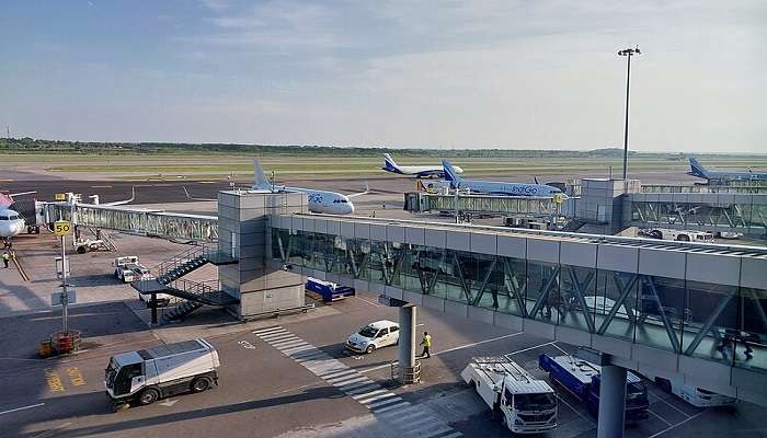 Rajiv Gandhi International Airport is the nearest airport if you are travelling by air