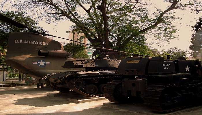 Tanks of the US Army captured in the Vietnam War displayed in Vietnam.