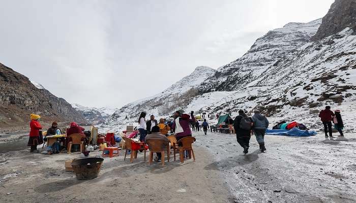 The easiest approach to base camp is by reaching Manali
