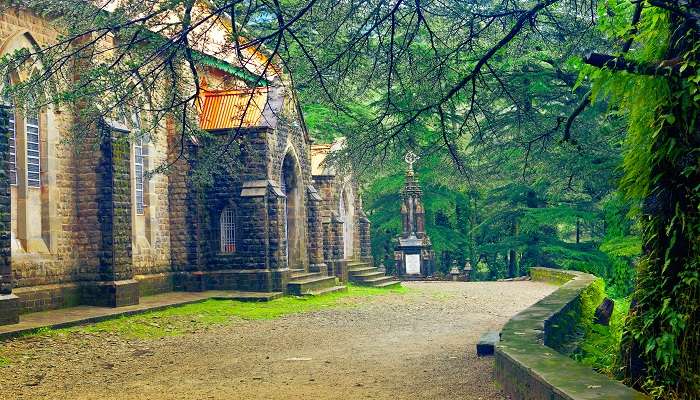 The scenic pathway leading to the Church of St. John in the Wilderness