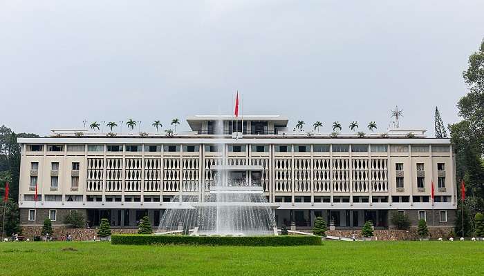 Grand view of Independence Palace located in Ho Chi Minh City