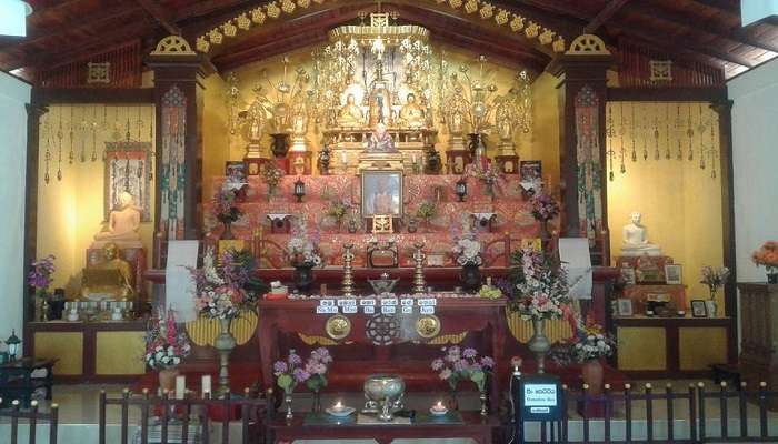 The interior of the Japanese Peace Pagoda