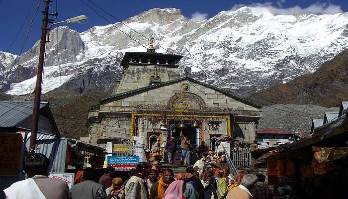 A helicopter landing near the temple in winters