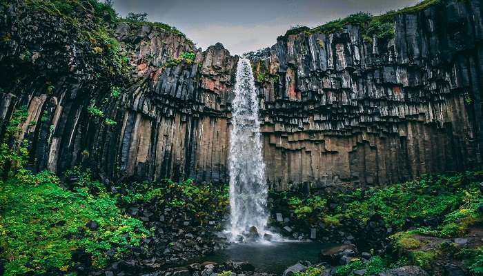 Stunning view of Kondapalli Fort Waterfall. 