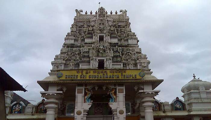 seek blessings at the swami temple located in the village of Subramanya.