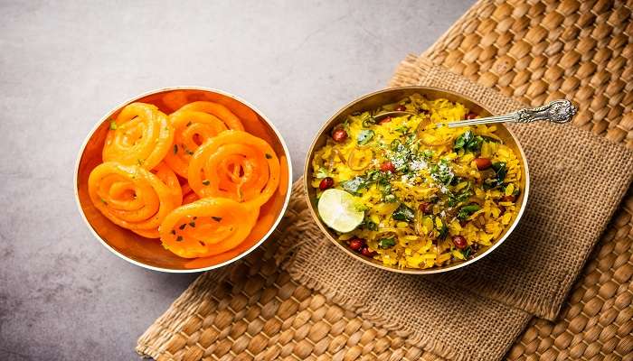 Poha-Jalebi is a speciality dish served in Jhansi