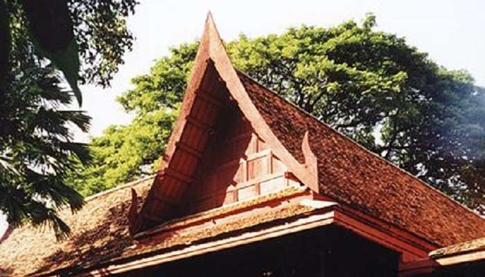 Architectural view of the Jim Thompson House Museum dedicated to Thai silk and its founder.