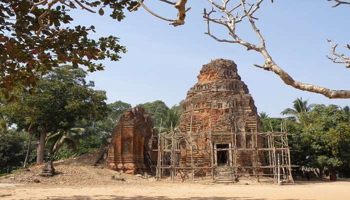 Lolei brick temple near Bakong Cambodia.