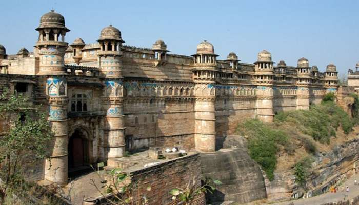 An exterior view of Maan Mandir Palace Fort, Barsana, UP. 