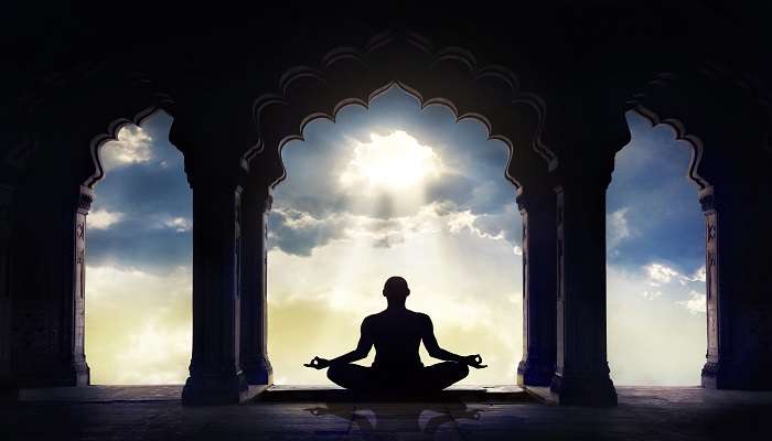 A picture of a person meditating at shri maniramdas chhawni