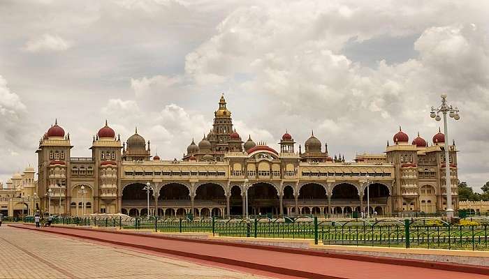 The Mysore Palace grounds from a gods eye view