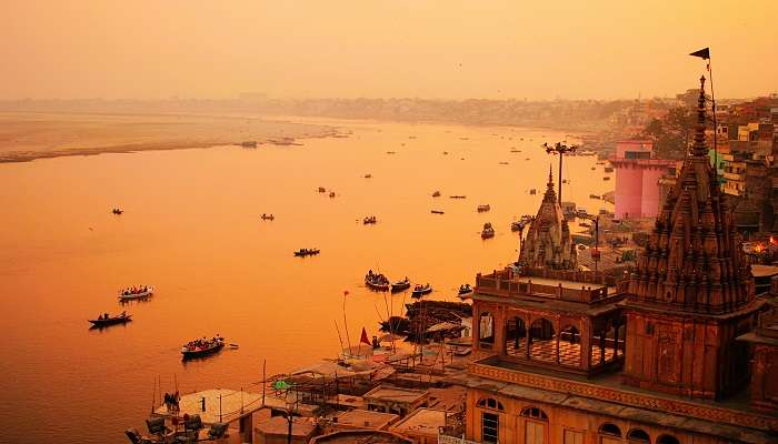 Cultural capital Varanasi during dusk hours