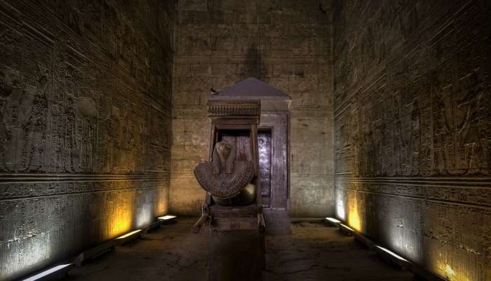 The solar boat inside the Edfu Temple