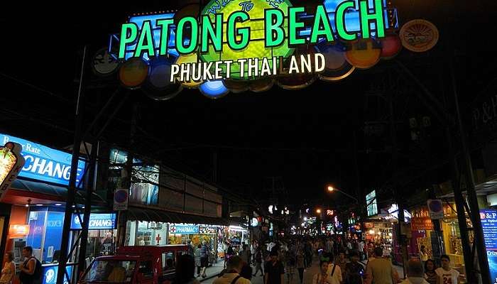 A night view of the beautiful Patong Beach a best Phuket Travel Guide