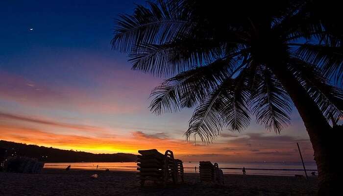 Sunset at Patong beach in Phuket, Thailand