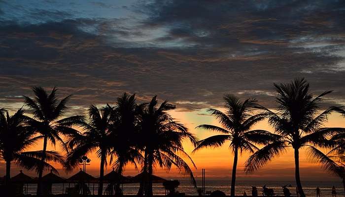 Sunset view at Phnom Doang Beach, a serene Kampot beach in Cambodia