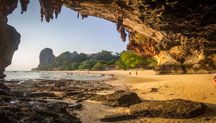 The view from The Phra Nang Cave of Phra Nang Beach