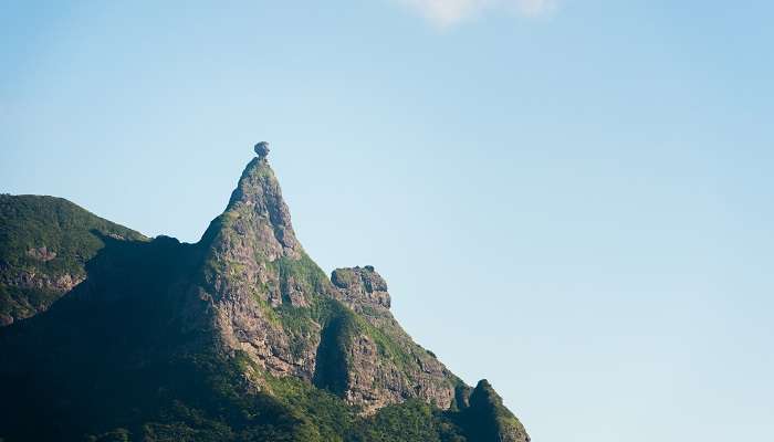 The Pieter Both Mountain peak and surrounding greenery